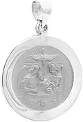 14k Yellow Gold and White Gold Polished Baptism Round Pendant Medals