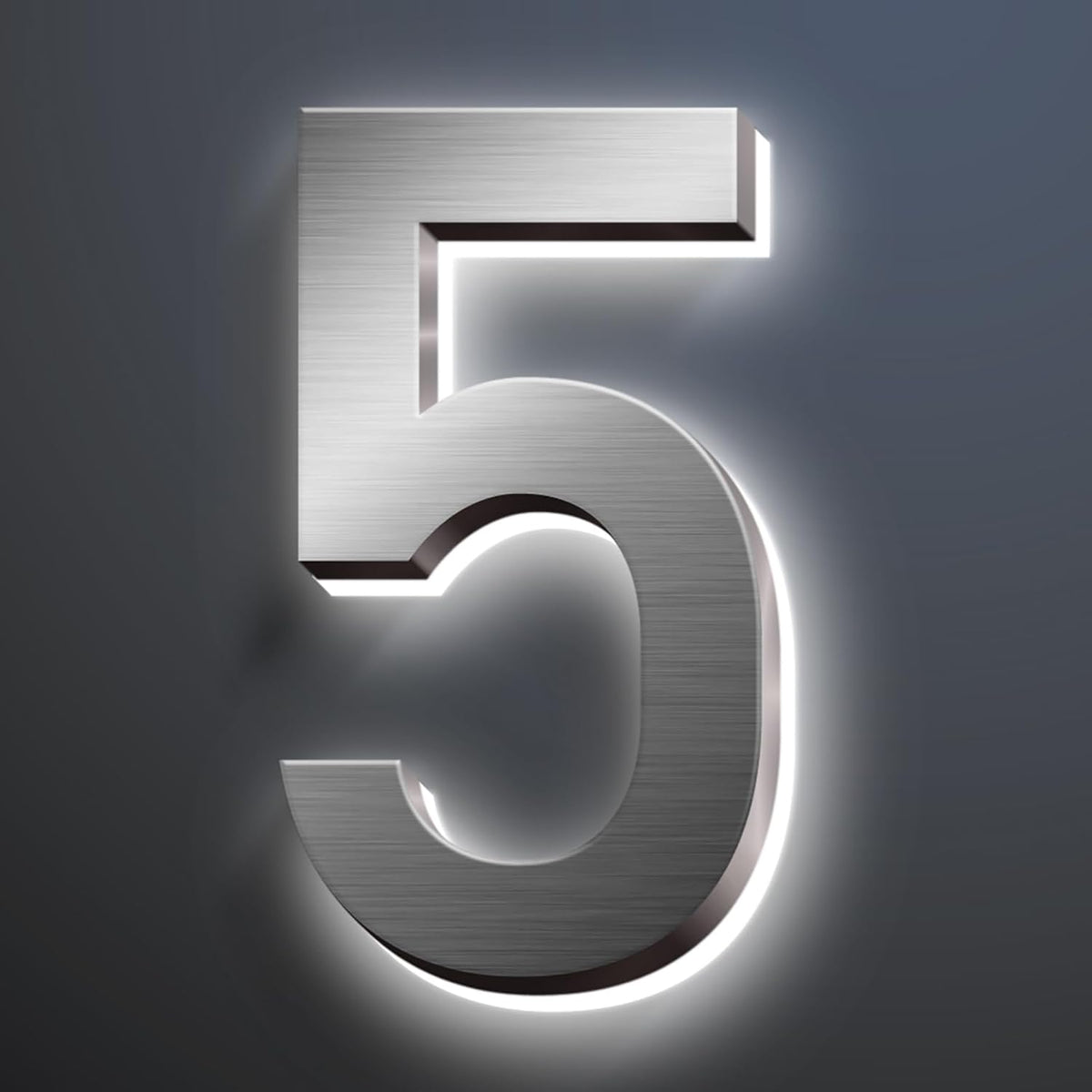 Illuminated Address Sign, House Numbers For Outside LED Illuminated Lighted Address Signs With Waterproof Cover Address Numbers For Street Yard Garden,14 Inch/350mm,W