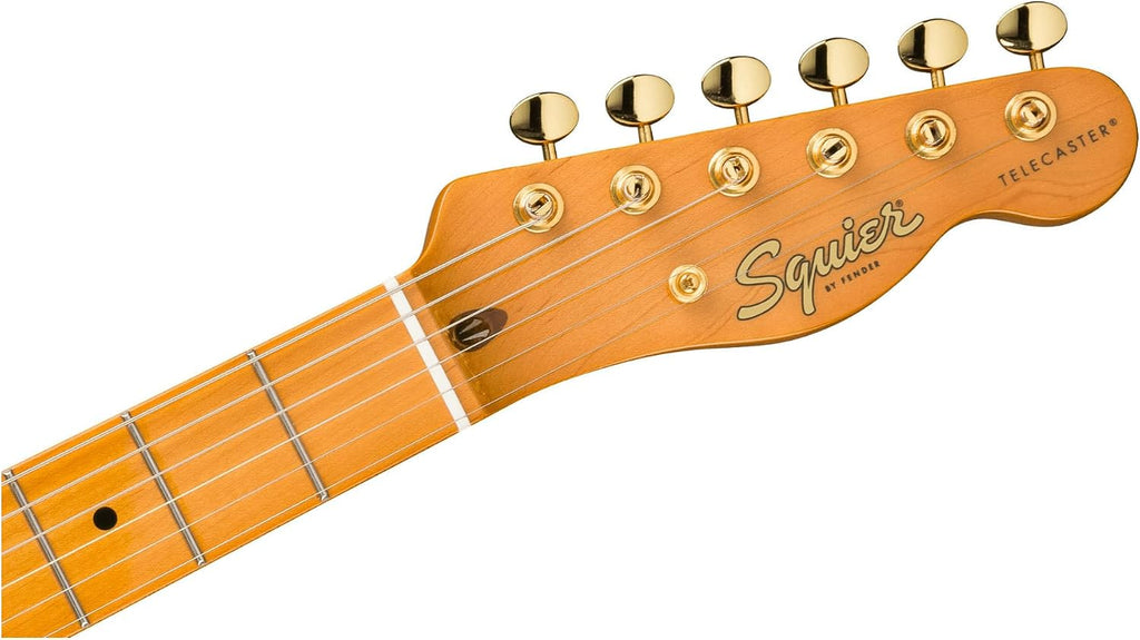 Squier Classic Vibe 50s 6-String Right-Handed Telecaster Electric Guitar with Pine Body, Maple Fingerboard, and String-Through-Body Design (White Blonde)