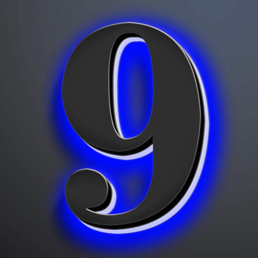Illuminated House Numbers Increase Safety And Style 18 Inch, Backlit LED Address Number For Enhanced Visibility, Lighted Up Address Number, Modern Metal Signs,9