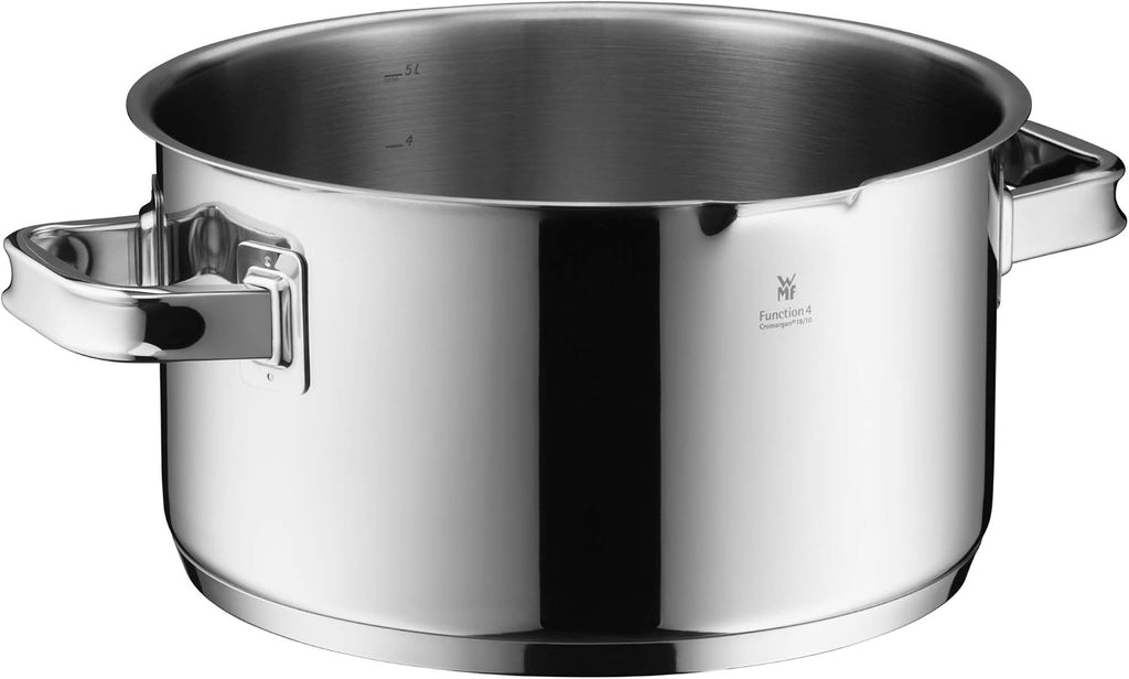 WMF 760056380 Function 4 Cookware Set with Steamer Insert, Stainless Steel, Transparent, 20 cm, 5 Units