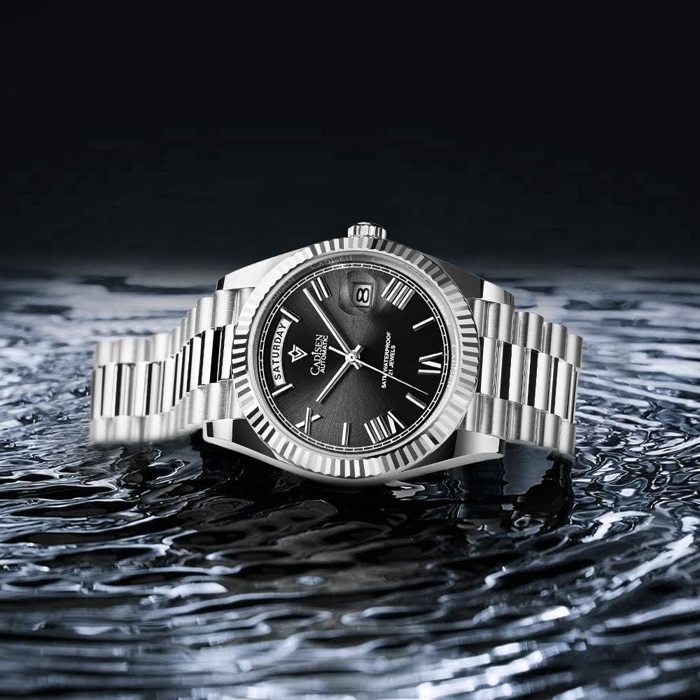 CADISEN Men's Automatic MIYOTA 8285 Mechanical Watch Casual Watches for Men Waterproof Sapphire