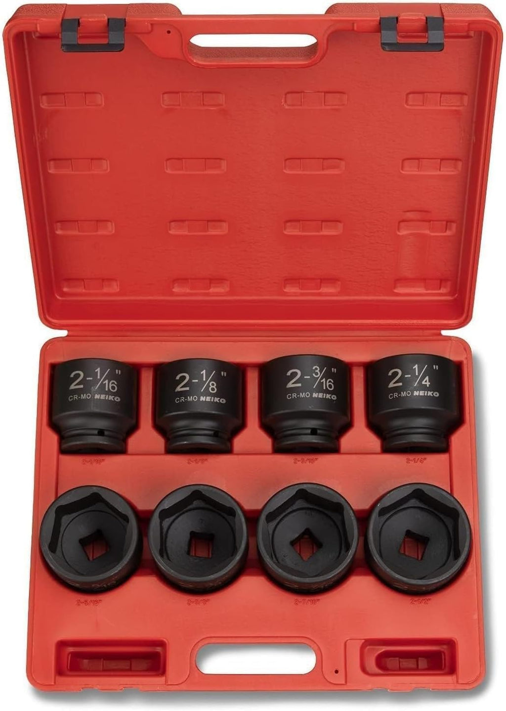 NEIKO 02392A 3/4' Impact Socket Set, 3/4' Drive, 8 PC Jumbo Sockets, SAE Standard Sizes 2-1/16 Inch to 2-1/2 Inch, Chrome-Moly Cr-Mo Steel
