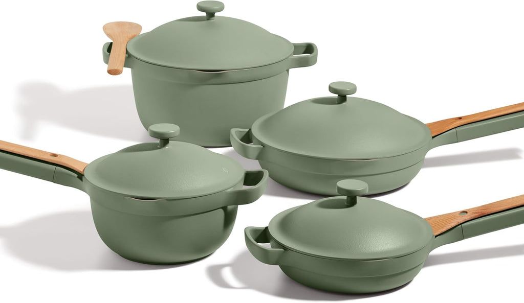 Our Place Cookware Set - 13-Piece Kit Including the Always Pan, Perfect Pot and Spatulas | Multifunctional, Toxin-Free Nonstick | Heat Safe up to 450°F | Oven, Stove, Induction Compatible | Sage