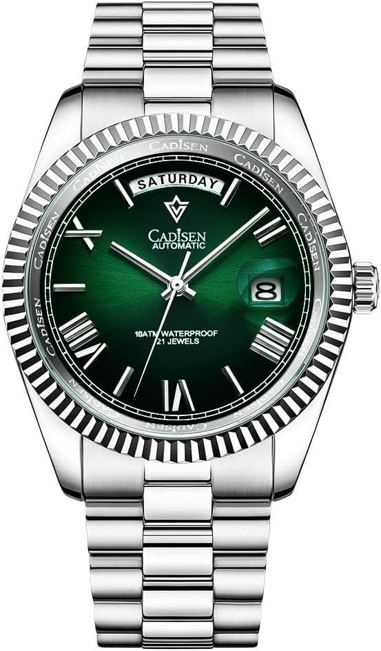 CADISEN Men's Automatic MIYOTA 8285 Mechanical Watch Casual Watches for Men Waterproof Sapphire