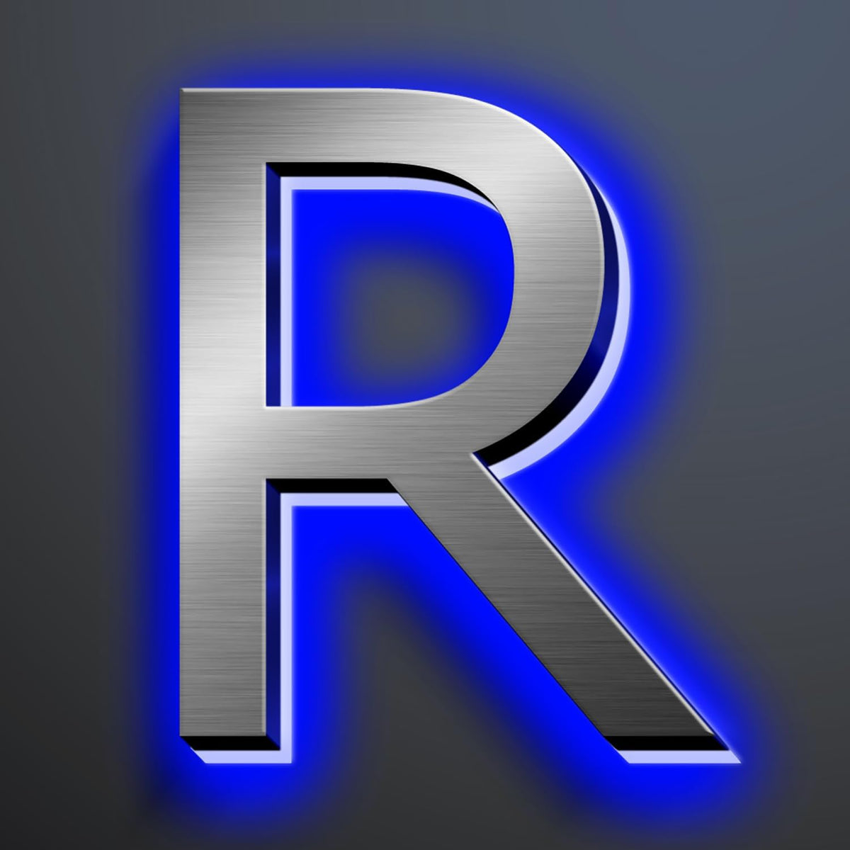 Illuminated Address Number 20 Inch, Backlit Illuminated LED House Number Enhanced Visibility, Modern Stainless Steel Lighted Address Signs, Brushed Silver, Blue Light,R