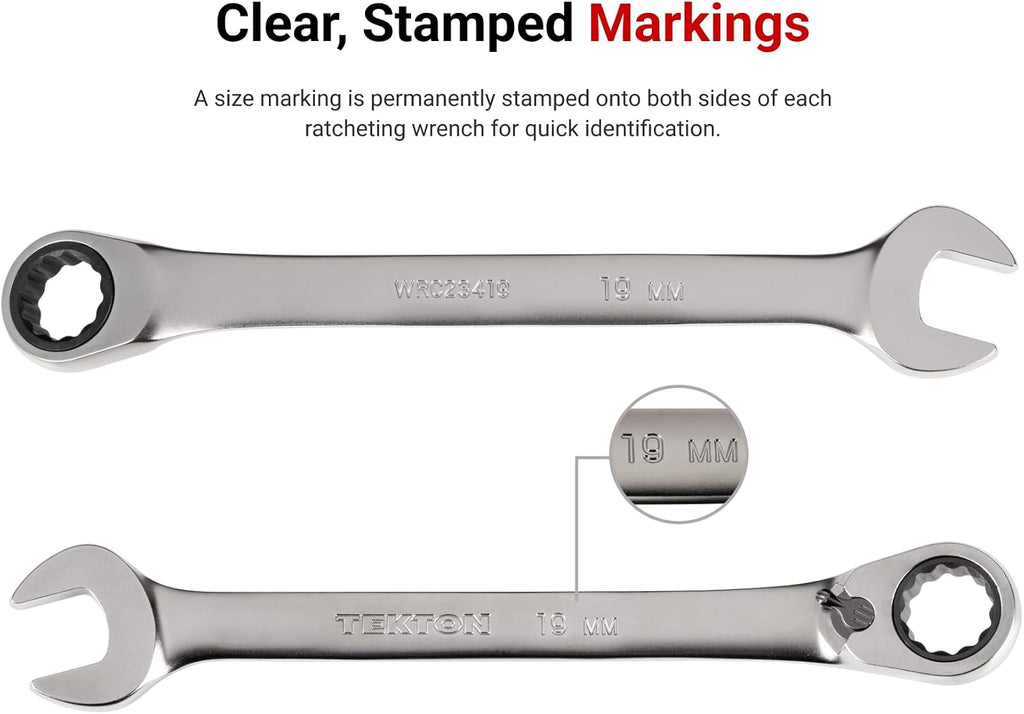 TEKTON Reversible 12-Point Ratcheting Combination Wrench Set with Modular Organizers, 11-Piece (1/4-3/4 in.) | WRC94300