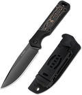 Kizer Militaw Fixed Blade Knife with Sheath, S35VN Blade Camping Knife with Aluminium+Fat Carbon Handle, Fixed Blade EDC Knives for Men Women Gift, Outdoor Hunting Hiking Survival Knives 1067A1