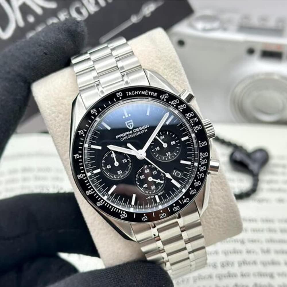 Pagani Design 1701 V3 Men's Chronograph Quartz Dial 40mm VK63 Movement Stainless Steel Mirror Sapphire Watch 100 Meter Water Resistant Sport Watch