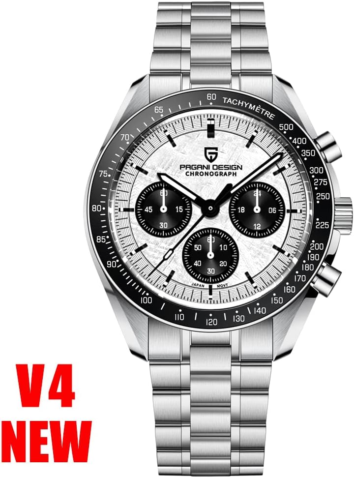 Pagani Design 1701 V3 Men's Chronograph Quartz Dial 40mm VK63 Movement Stainless Steel Mirror Sapphire Watch 100 Meter Water Resistant Sport Watch
