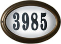 LTO-1302-ORB-LED-PN Edgewood Rust Free Cast Aluminum Oval Lighted Address Plaque with Led Lights & 4 inch Black Polymer Numbers