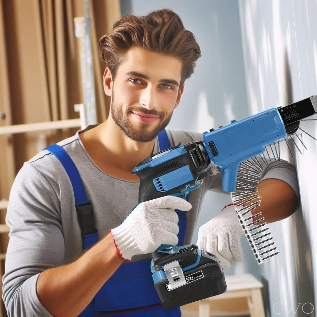 NEW! Fits HERCULES 20V Brushless Cordless Collated Drywall Screwgun Kit with 2.5 Ah Battery and Charger - Fast, Accurate, and Efficient Drywall Installation