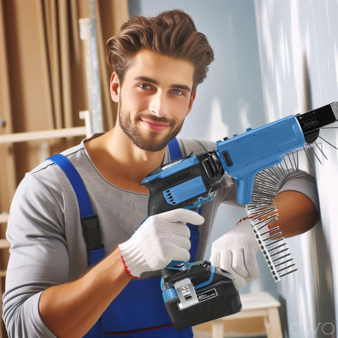 NEW! Fits HERCULES 20V Brushless Cordless Collated Drywall Screwgun Kit with 2.5 Ah Battery and Charger - Fast, Accurate, and Efficient Drywall Installation