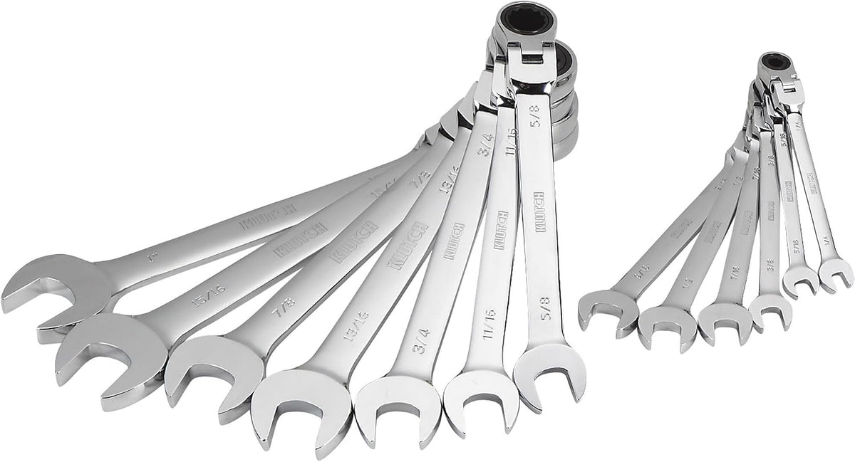 Klutch Flex Ratchet Wrench Set - 13-Pc SAE, 1/4in.-1in.