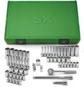 SK Tools USA 1/4' Drive, 60 Piece, 6 Point, Standard & Deep, SAE & Metric, SuperKrome Socket Set: 1/8' - 5/8', 4MM - 16MM, 91860