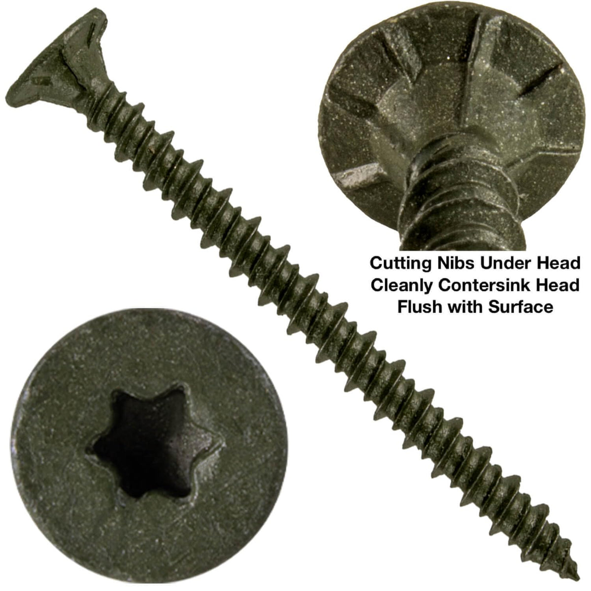 Jake Sales #10x2-1/4 Cement Board Star-Drive Screws • Sharp Point for Fastening Cement Backer Board/Cement Board/Tile Board • T-25 Torx Head (Full Box 2000 Screw Count)