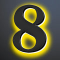 Backlit LED Illuminated House Numbers For Outside 16 Inch, Stainless Steel, Illuminated Home Address Numbers, Modern Lighted Address Signs For House, Black Finishes,8