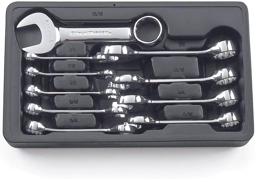 GEARWRENCH 10 Pc. 12 Pt. Stubby Combination Wrench Set, SAE - 81905