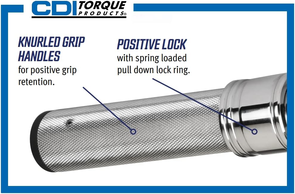 CDI 3/8 Inch Drive Adjustable Click Torque Wrench, Range 30-250 In Lbs / 4-27.7 Nm (2502MRMH)
