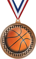 Crown Awards 2.75' Basketball Award Medal, Bronze Vega Basketball Team Trophy Award Includes Free Neck Ribbon