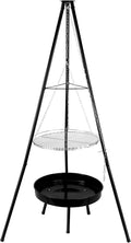 LDIW Cooking Tripod, Tripod Grilling Set, Stainless Steel Camp Tripod for Outdoor BBQ Barbecue Campfire Cooking Hanging Pot Camping Cookware Accessory