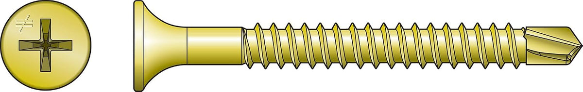 Simpson Strong-Tie DWFSD238PS DWFSD Drywall-to-CFS Screw (Collated) — #8 x 2-3/8 in. #2 Phillips, Yellow Zinc (1500-Qty)