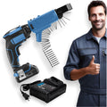 NEW! Fits HERCULES 20V Brushless Cordless Collated Drywall Screwgun Kit with 2.5 Ah Battery and Charger - Fast, Accurate, and Efficient Drywall Installation