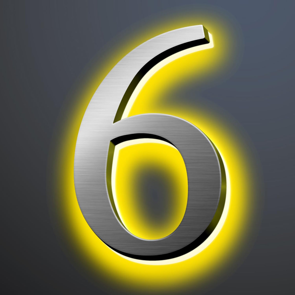 Illuminated LED House Numbers 20', Modern Upscale Look, Backlit LED Illuminated Home Address Number, Stainless Steel Hand-Polished For Lighted House Address Signs,6