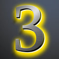 Illuminated LED House Numbers 20', Modern Upscale Look, Backlit LED Illuminated Home Address Number, Stainless Steel Hand-Polished For Lighted House Address Signs,3