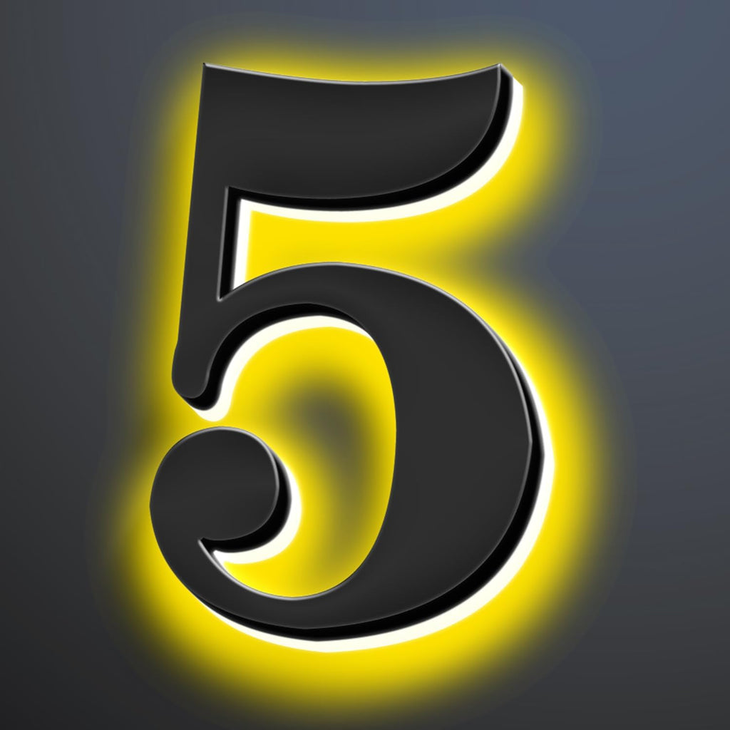 Backlit LED House Numbers 18 Inch, Waterproof Stainless Steel, Illuminated Home Address Numbers, Lighted House Numbers, Modern Metal Address Numbers With LED Lights,5