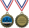 Express Medals 1 to 50 Packs Engraved Personalized Custom Cheerleading Medals Trophy Award with Neck Ribbon Medal Trophies