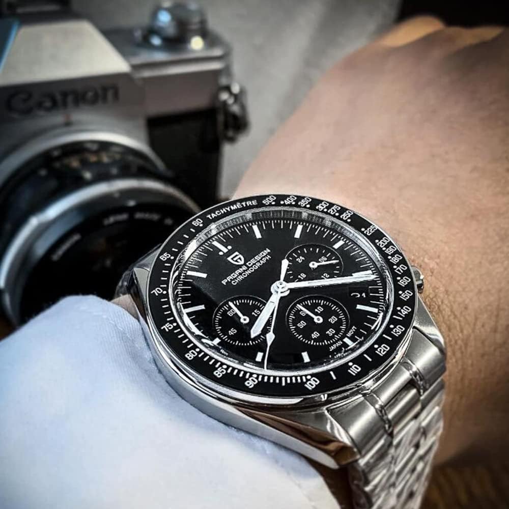 Pagani Design 1701 V3 Men's Chronograph Quartz Dial 40mm VK63 Movement Stainless Steel Mirror Sapphire Watch 100 Meter Water Resistant Sport Watch