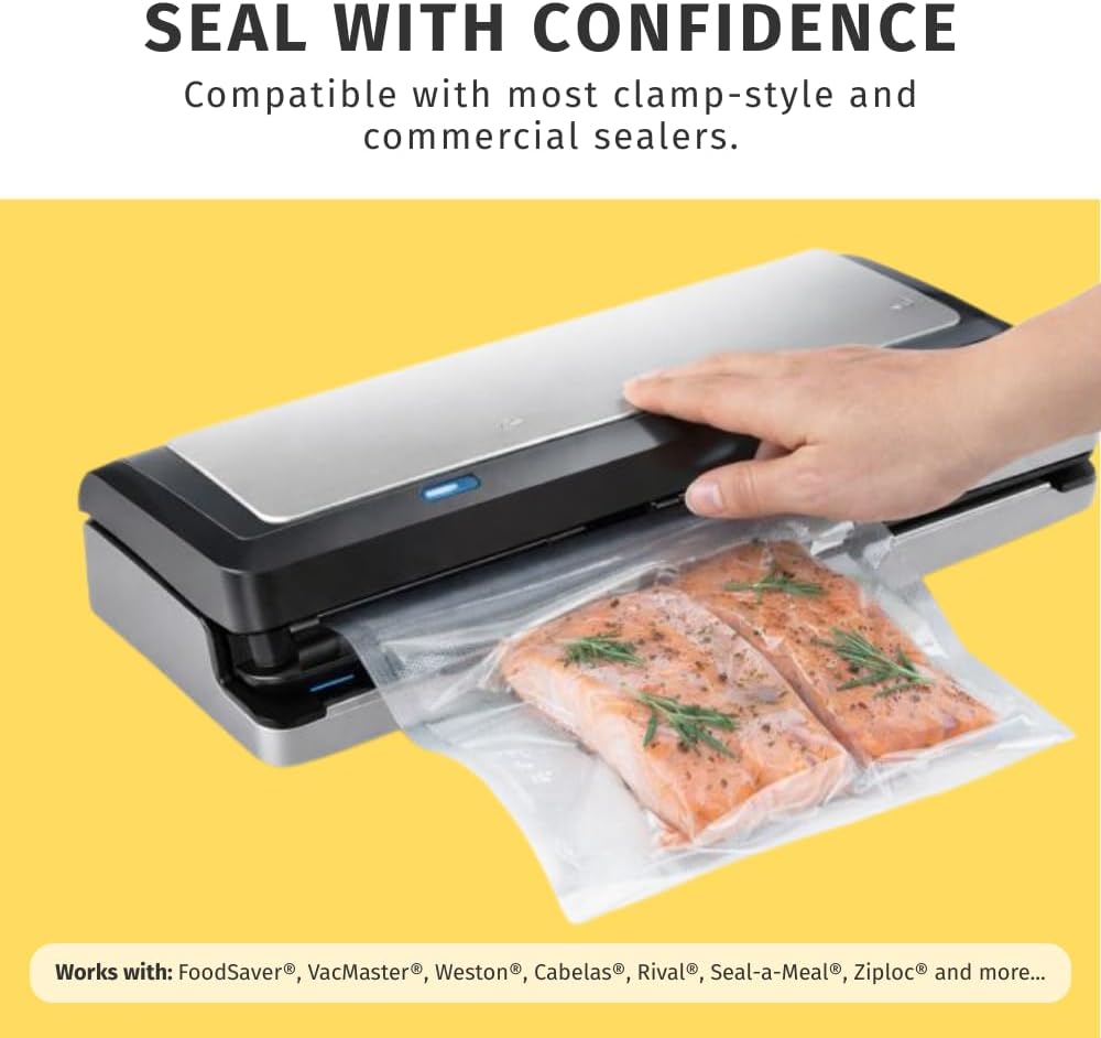 OutOfAir 11' x 25' Vacuum Sealer Bags Rolls 40 Pack (Bulk Case) - Heavy Duty 7 Layer 4 Mil Plastic, BPA Free, Food Safe, Fits All Vacuum Sealer Machines, Sous Vide Compatible