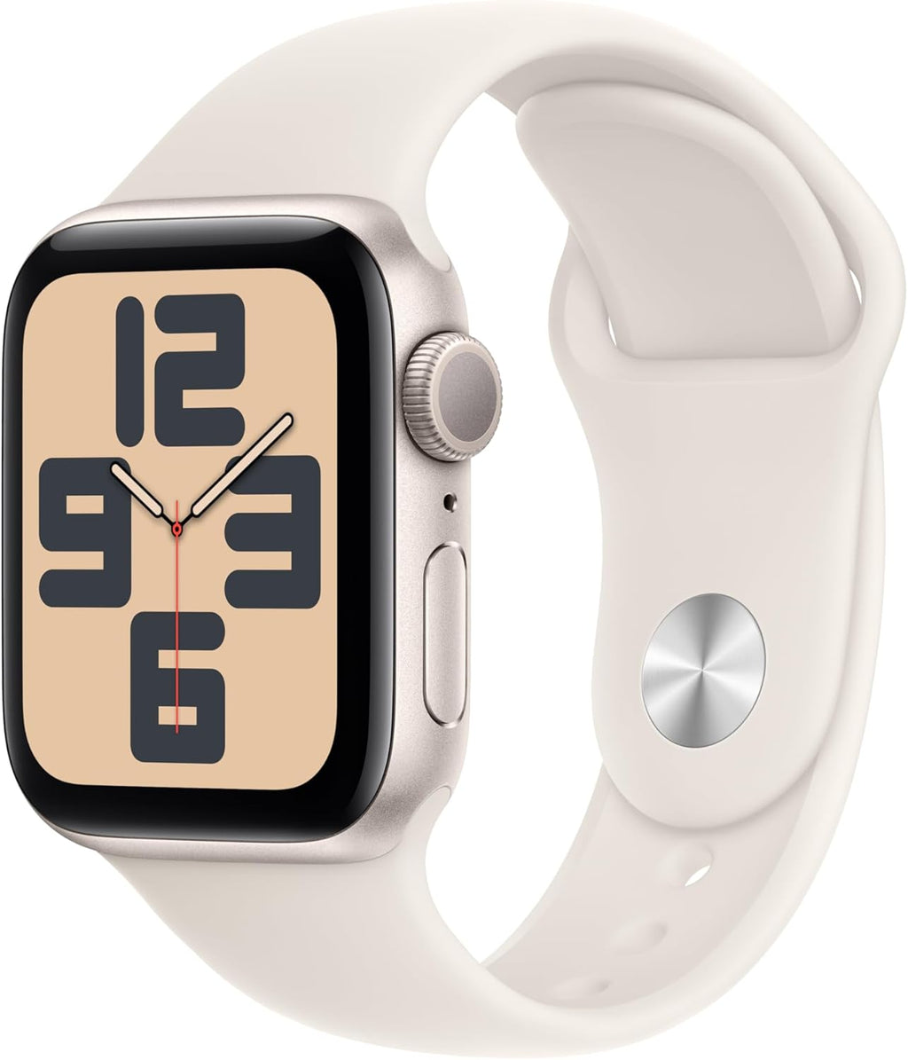 Apple Watch SE (2nd Gen) [GPS 40mm] Smartwatch with Starlight Aluminum Case with Starlight Sport Band S/M. Fitness & Sleep Tracker, Crash Detection, Heart Rate Monitor