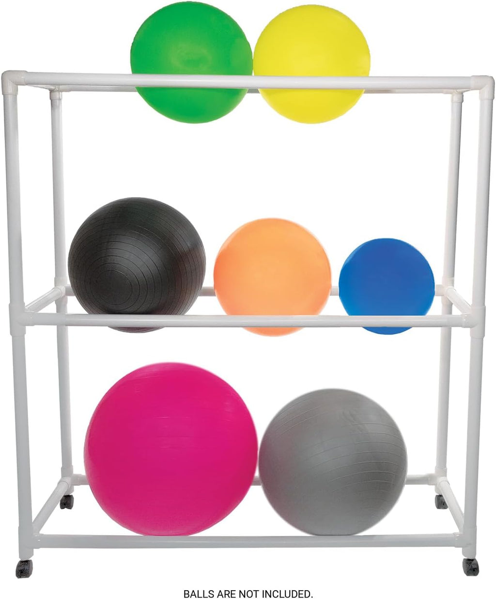Champion Sports Ball Storage Cart, White, 62 InchL X 18.5 Inch W X 67 InchH