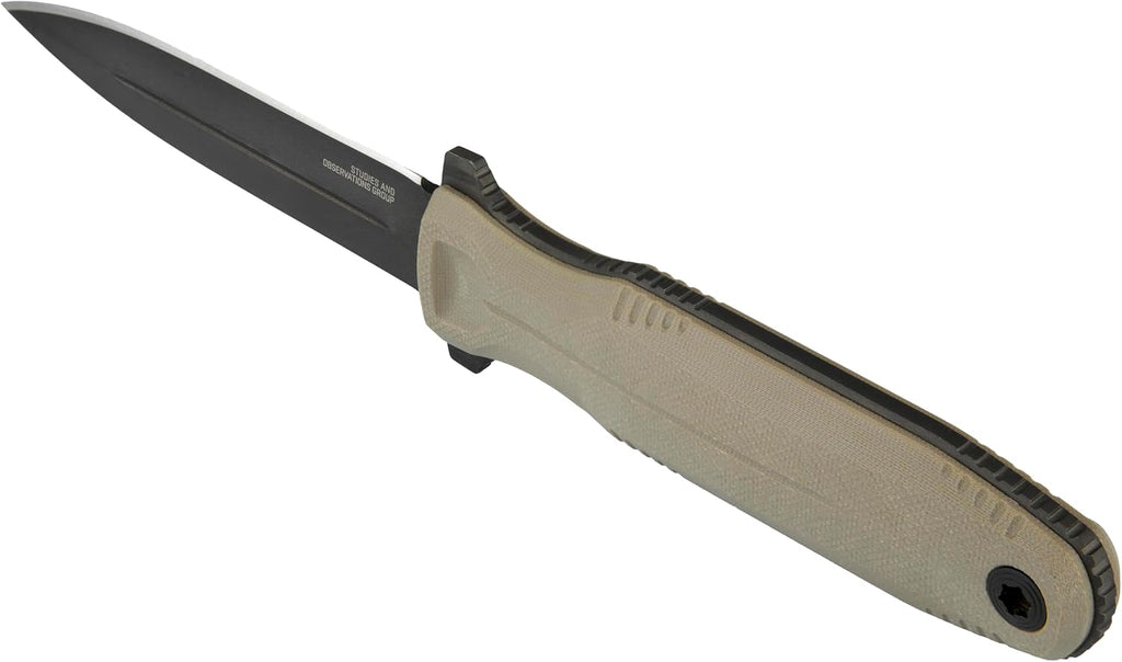 SOG Pentagon FX Professional Hard-Use Full-Sized Fixed Blade Knife for Tactical Needs | CYRO S35VN Full-Tang Steel Blade