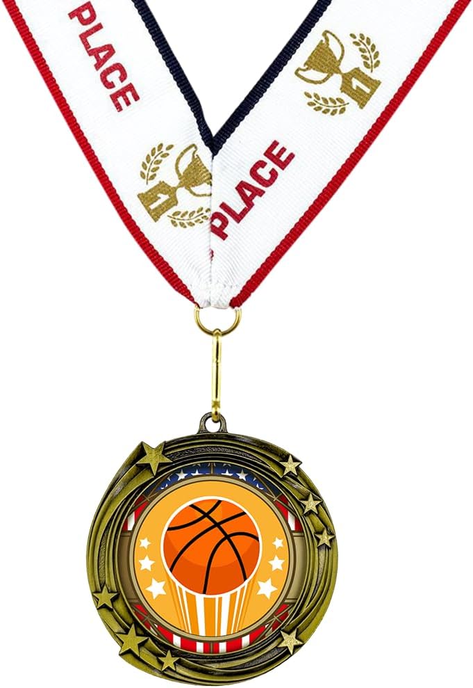 All Quality Stars Design Basketball Medal - 1st, 2nd, 3rd Place