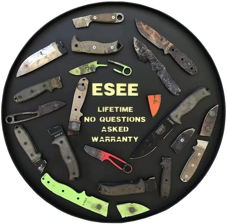 ESEE Knives 6P Fixed Blade Knife w/Molded Polymer Sheath (Black Blade/Black Sheath)