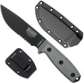 ESEE Knives Model 4S Survival Knife – Serrated Edge, Fixed Blade Knife, Includes Sheath - Field Tested, Made in the USA