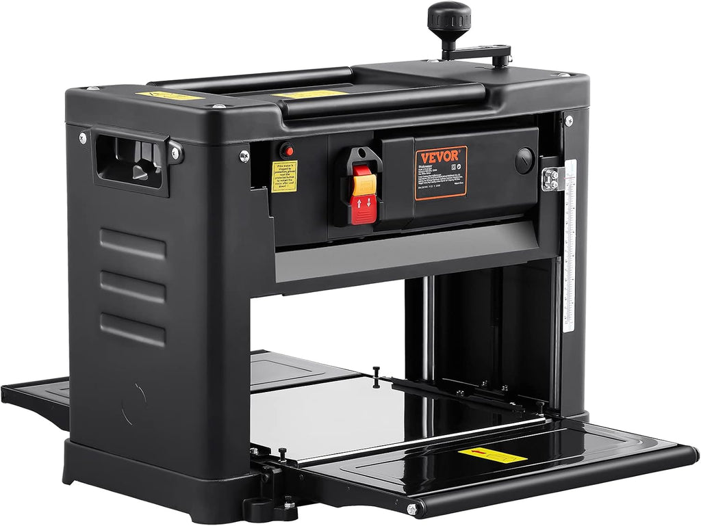 VEVOR Thickness Planer, Two-Blade, 13' Width Worktable Benchtop Planer, 15-Amp 2000W Powerful Motor, 12' Extended Infeeding Table, Low Noise for both hard & soft wood material removal