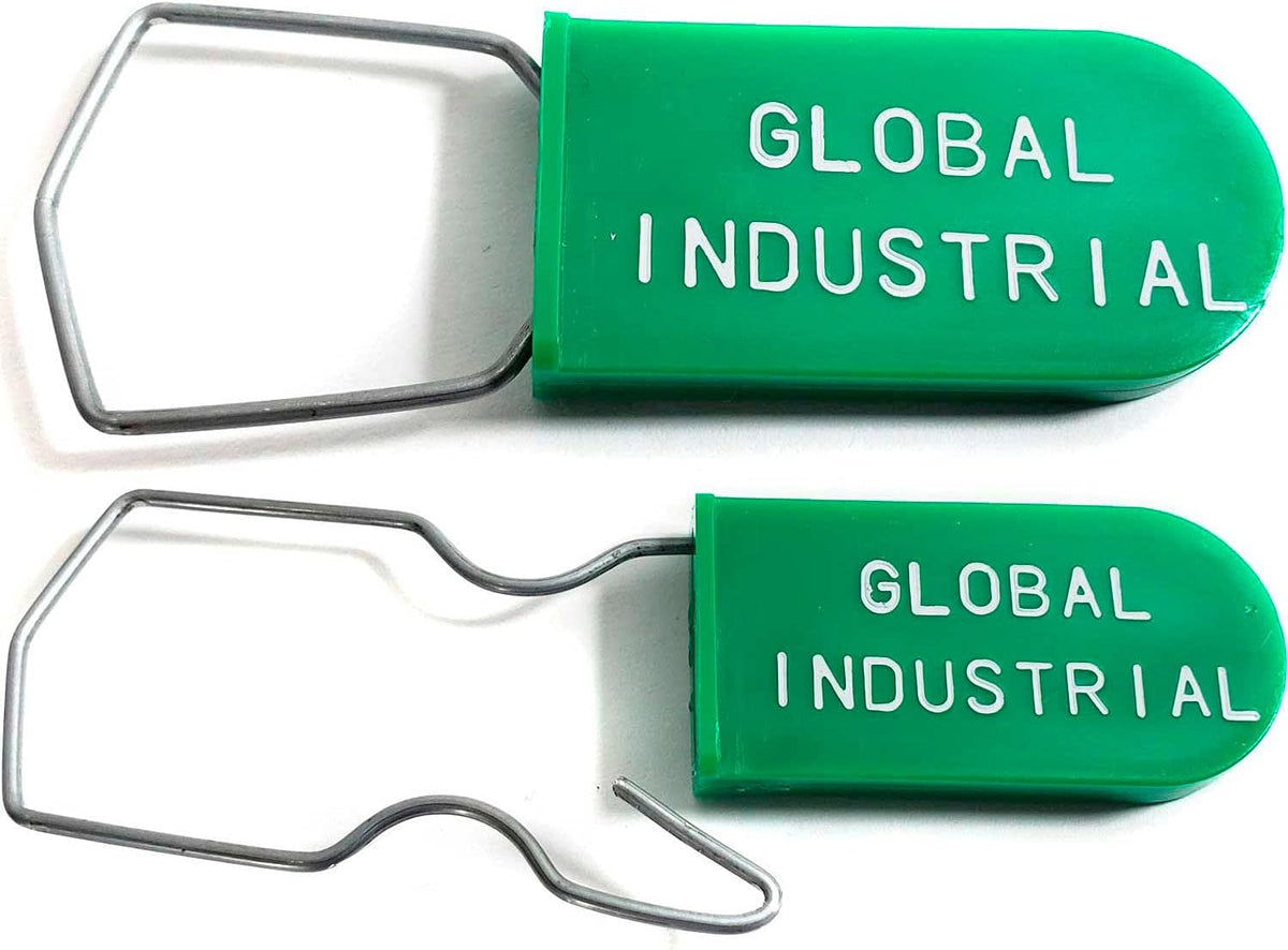 Global Industrial Padlock Seal with Wire Hasp, Green, 1000/Pack