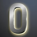 Backlit Floating LED House Number Signs, Brushed Silver, Address Signs Lighted Plaque, Outdoor/Indoor, Modern, Weatherproof And Corrosion Resistant, Day & Night,20 Inch/50cm,I