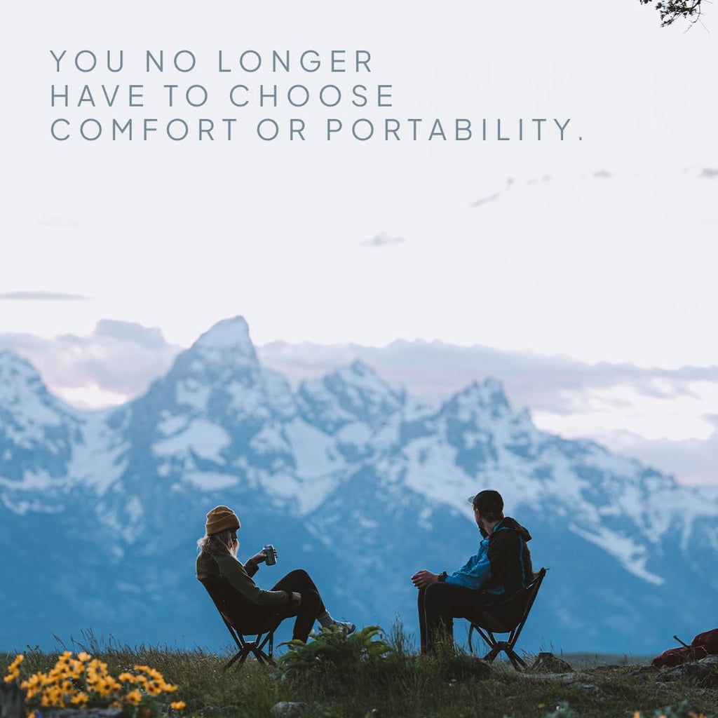 CLIQ ClassiQ Camping Chair - Lightweight Portable Lawn Chair, Compact Folding Chair for Outdoors, Reinforced 400 lb Capacity, Quick-Setup Travel Chair for Camping, Beach & Hiking (Black)