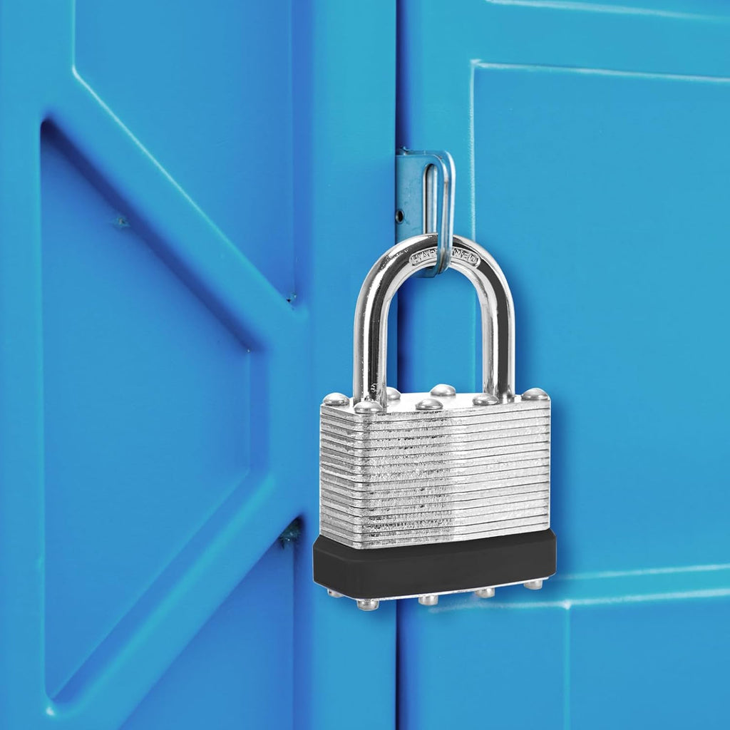 Padlocks with Same Key, LQYN 100 Pcs Laminated Keyed Padlock (1-9/16', 40mm), Keyed Alike Locks, Normal Shackle, for Storage Locker, Hasp Latch, Toolbox, Sheds