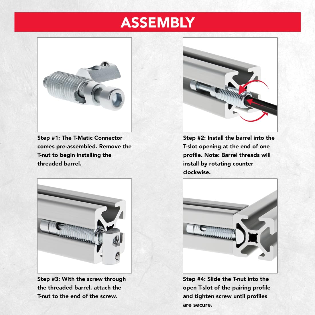 8020, 14200, 10 25 Series T-Matic Connector Internal Screw, Threaded Barrel, and T-Nut 80/20 Hardware HW (20)