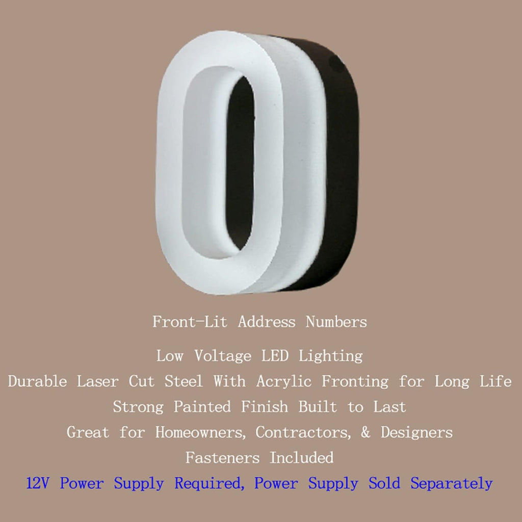 20' Backlit Illuminated LED Homes Address Signs, Modern Lighted Up House Numbers For Outside, Illuminated Address Numbers For House, White Light,C