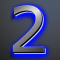 Illuminated Address Number 20 Inch, Backlit Illuminated LED House Number Enhanced Visibility, Modern Stainless Steel Lighted Address Signs, Brushed Silver, Blue Light,2