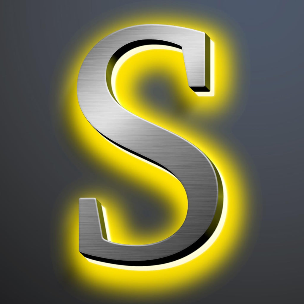 Illuminated LED House Numbers 20', Modern Upscale Look, Backlit LED Illuminated Home Address Number, Stainless Steel Hand-Polished For Lighted House Address Signs,S