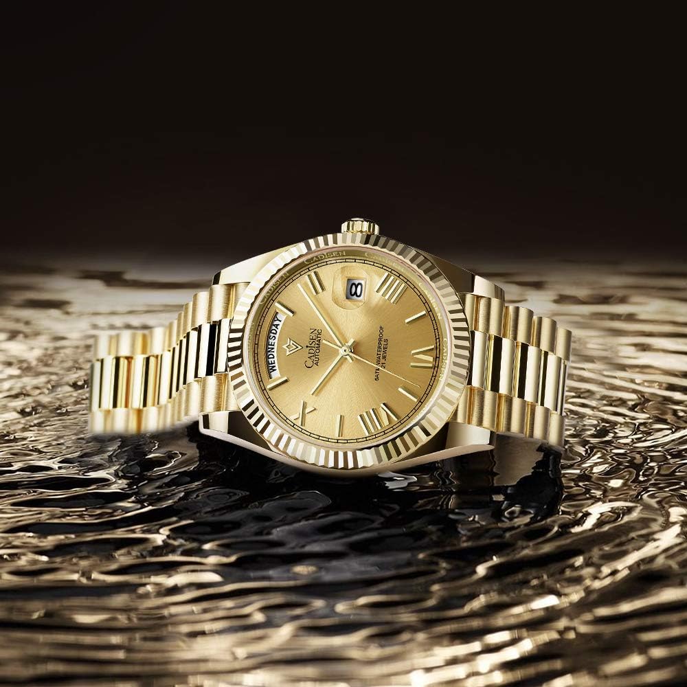CADISEN Men's Automatic MIYOTA 8285 Mechanical Watch Casual Watches for Men Waterproof Sapphire