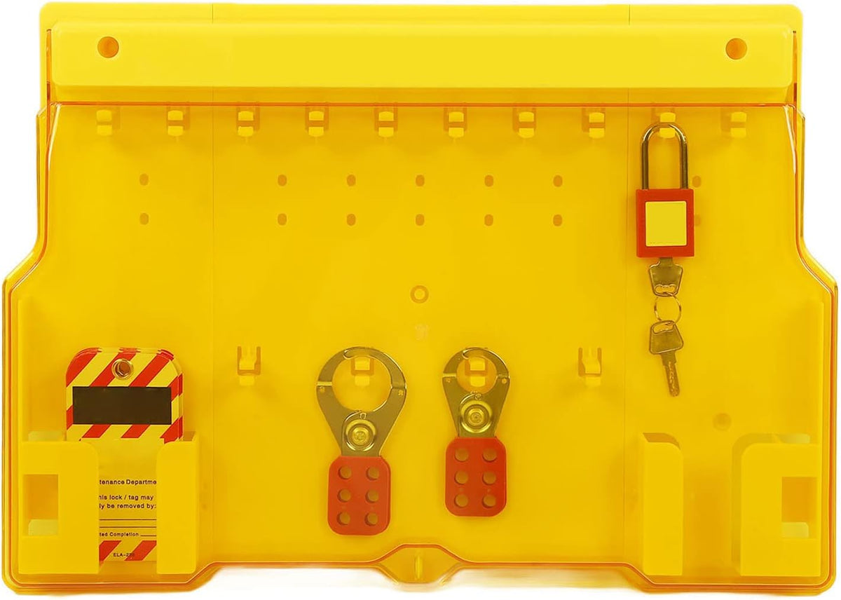 Semme Lockout Tagout Station Complete Kit with Padlocks Keys Hasps and Hangtags Secure Visual Management for Factory